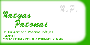 matyas patonai business card